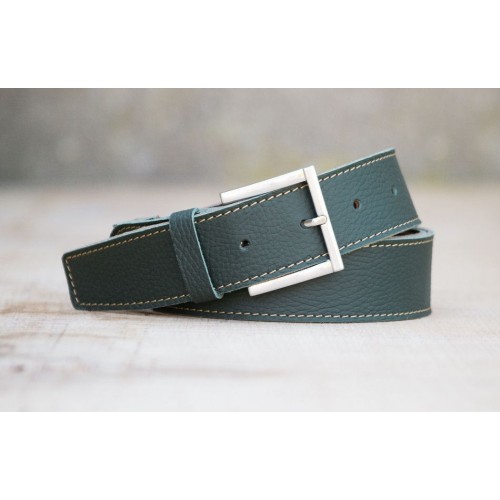 CEINTURE CUIR VERT FORÊT | La jean